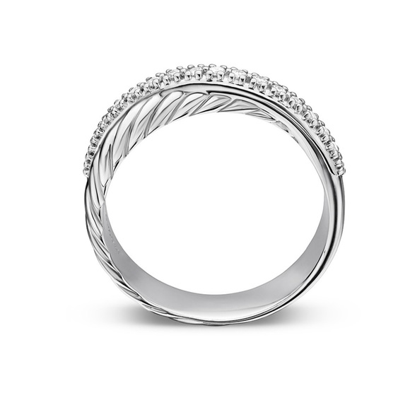 David Yurman-size 6 cross-over ring with diamonds - Picture 8 of 9